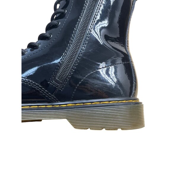Dr. Martens Youth Black Patent Leather With Side Zipper Lace-Up Boots Size 5 US - Picture 6 of 14